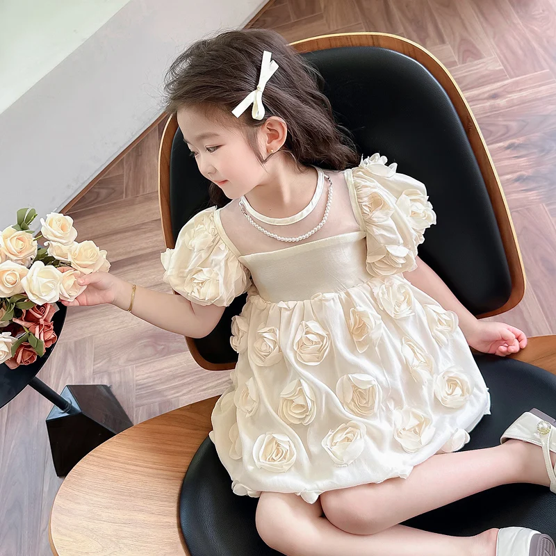 Kids Sweet Dress For Girls Clothes 2024 Summer New Children
