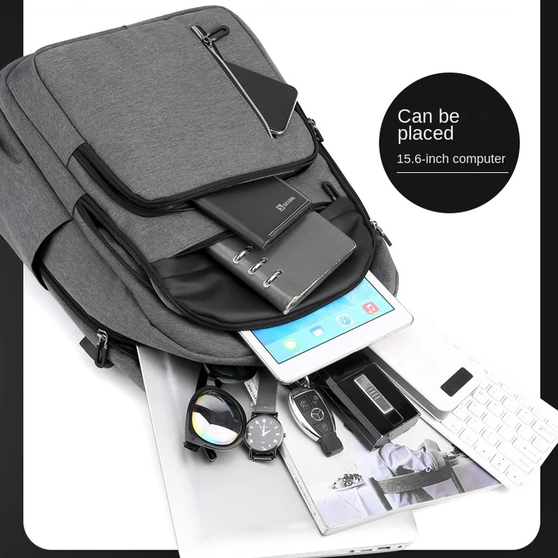Men Backpack 15.6 inch Laptop Backpack Waterproof USB Charging School Bags Large Capacity Business Travel Bag 5