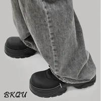 BKQU Increase 7cm Derby Daddy Shoes Men 2024 New Spring and Autumn Trend Handsome High-grade Casual Sports 2