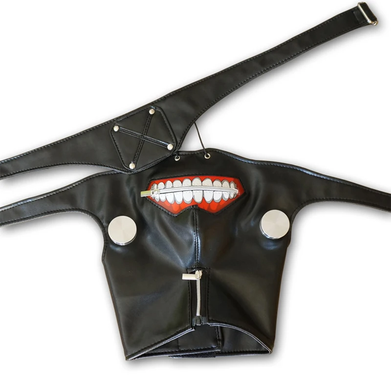 Máscara de látex de lujo con cremallera ajustable, accesorio de cosplay de Anime japonés, Tokyo Ghoul Ken Kaneki, regalo de utilería de halloween, nueva versión