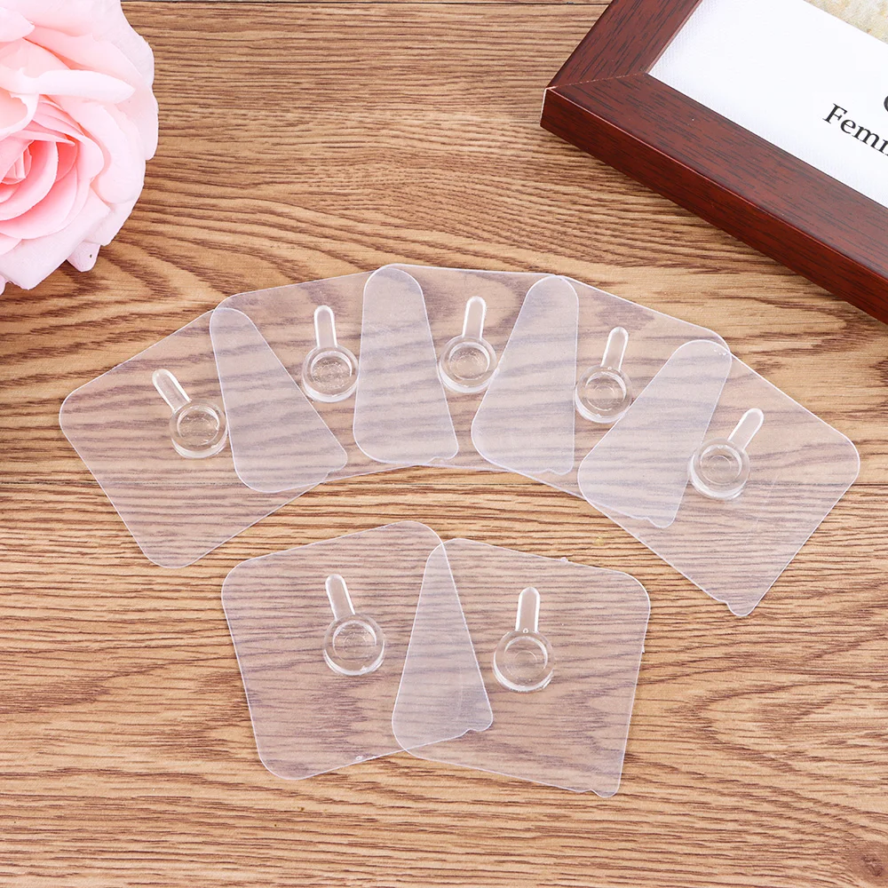 2/4/10Pcs Seamless Strong Self Adhesive Hook Holder Photo Frame Picture Poster Clock No Drill Seamless Hook Storage Hanger
