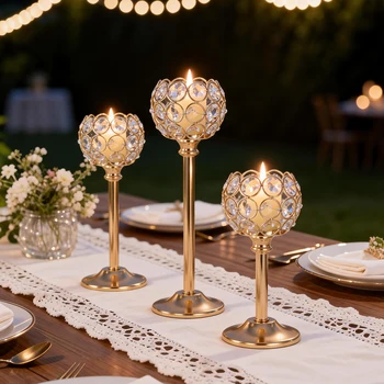 Metal Glass Candle Holder 1