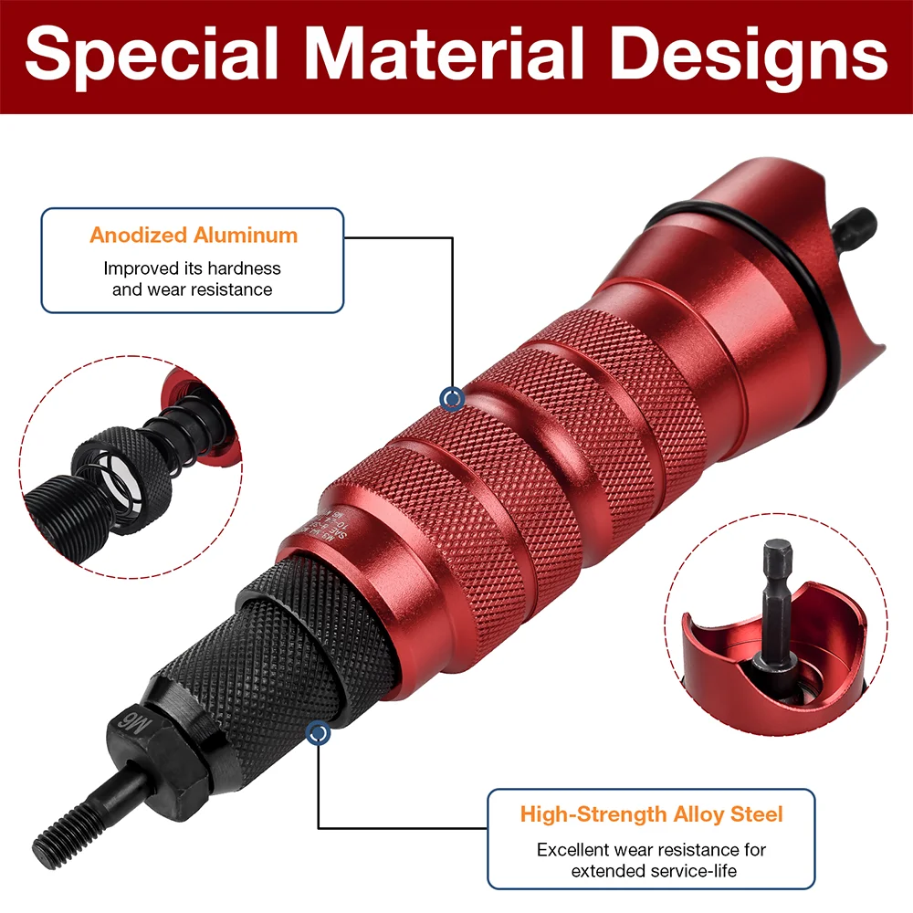 Riveting Machine Home Electric Rivet Nut Gun Adapter Metric M3 M4 M5 M6 M8 M10+Imperial 1/4-20 10-24 10-32 8-32 Riveting Tools rivet gun,rivet nut tool,rivet gun set