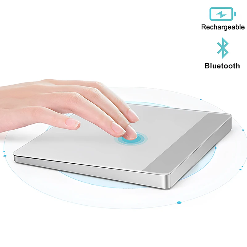 Wireless Trackpad, Tempered Glass Surface With Jamaica