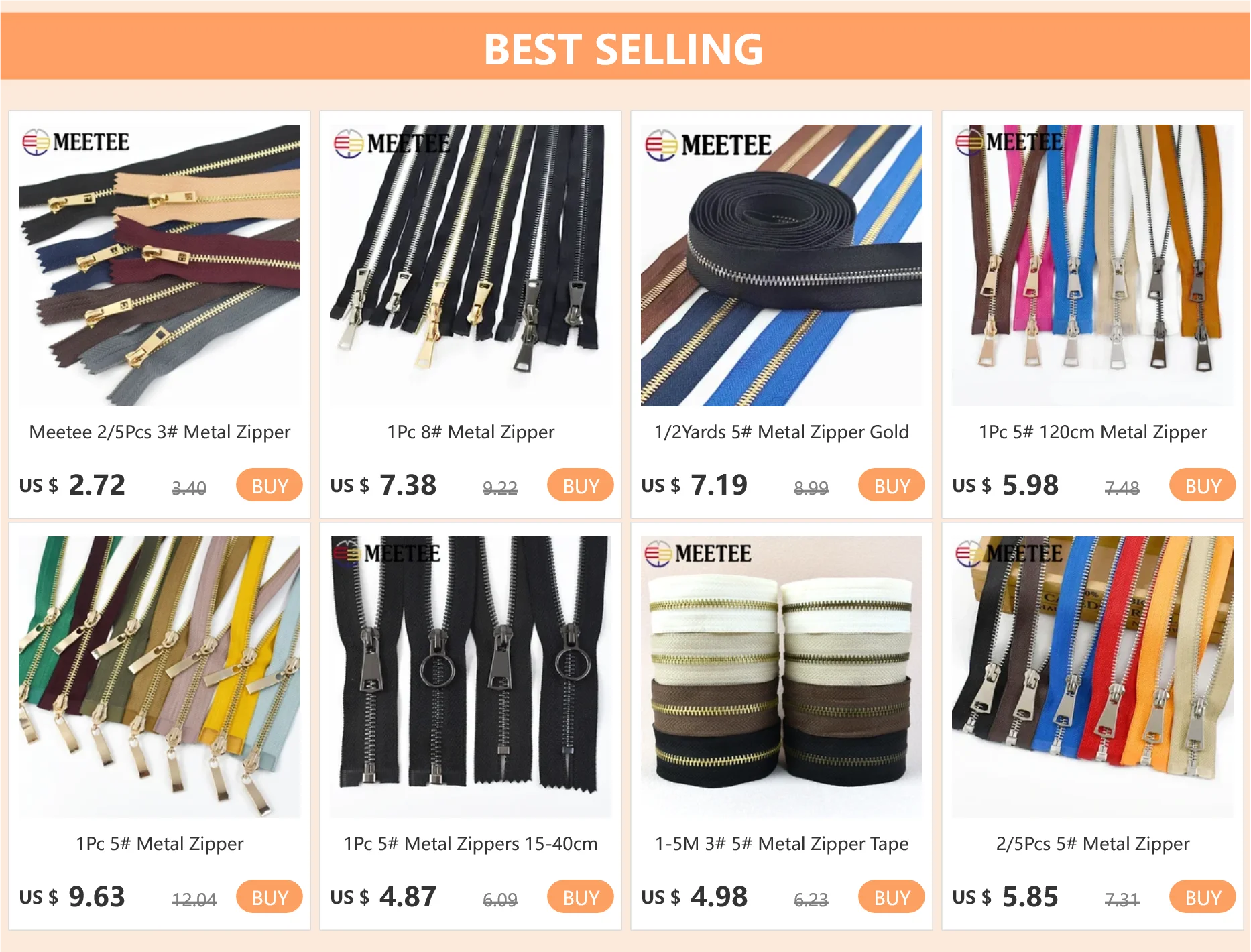 Description Picture 2 of item1/2Pcs 5# Metal Zippers 120cm Open End Double Slider Zip Long Decorative Zipper Repair Kit Bag Clothes Jacket Sewing Accessories