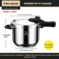 316 Stainless Steel Small Explosion-proof Pressure Cooker, Gas Stove Induction Cooker Dual-use 2