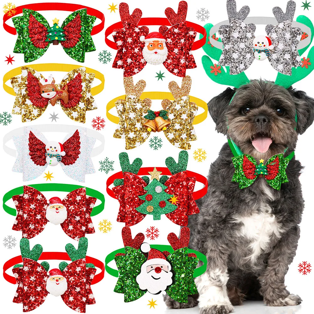 40Pcs Papillon Per Cani Di Natale Per Cani Di Piccola Taglia Collare Per Cuccioli Papillon Cani Grooming Per Natale Accessori Per Cani Da Compagnia Fo