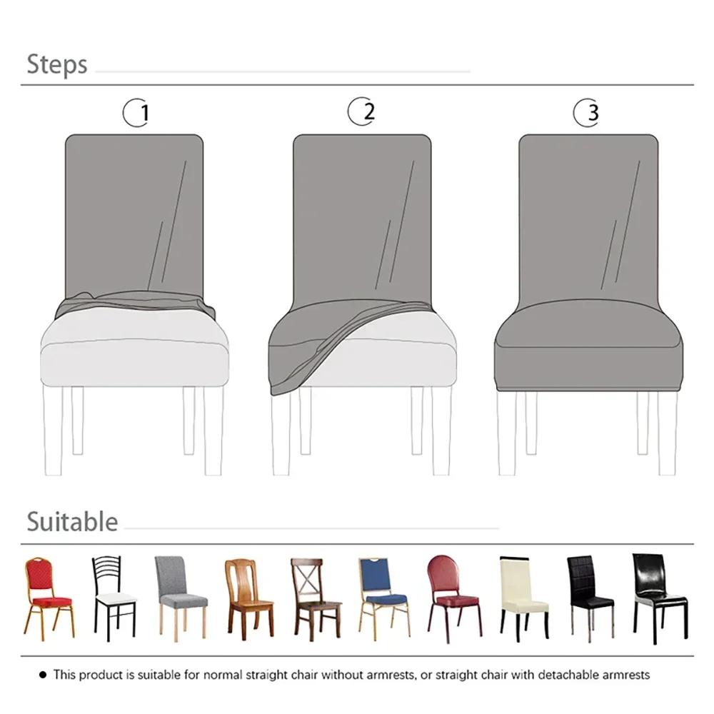 Velvet Chair Cover for Dining Room Spandex Stretch Super Soft Chair Slipcover for Kitchen Home Hotel Wedding Banquet 6