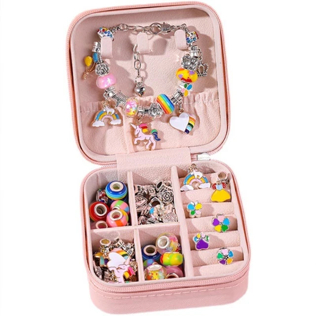 66Pcs Charm Bracelet Making Kit with Jewelry Box, Teen Girl Gifts