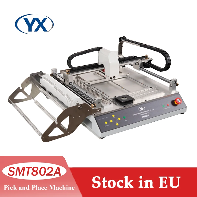 

Stock in EU Fully Automatic Mini SMD SMT Chip Mounter PCB Board Assembly Line Desktop Pick and Place Machine SMT802A Equipment