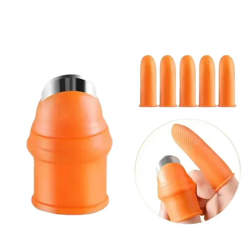 Silicone Thumb Knife Finger Protector Protector Gears Cutting Vegetable Harvesting Knife Pinching Plant Blade Scissors Gloves finger protector finger guard