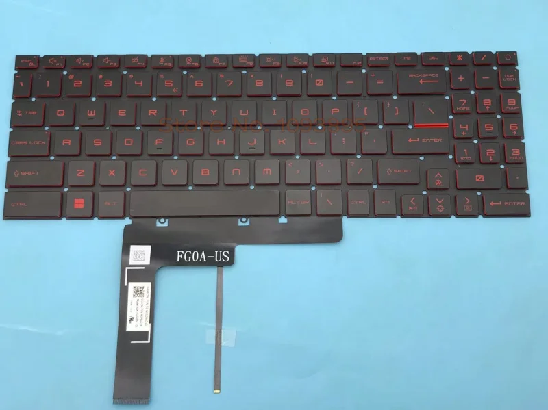 Teclado Inglês para Notebook Msi Katana Gf66 Gf76 Ms17l1 Retroiluminado Vermelho Novo