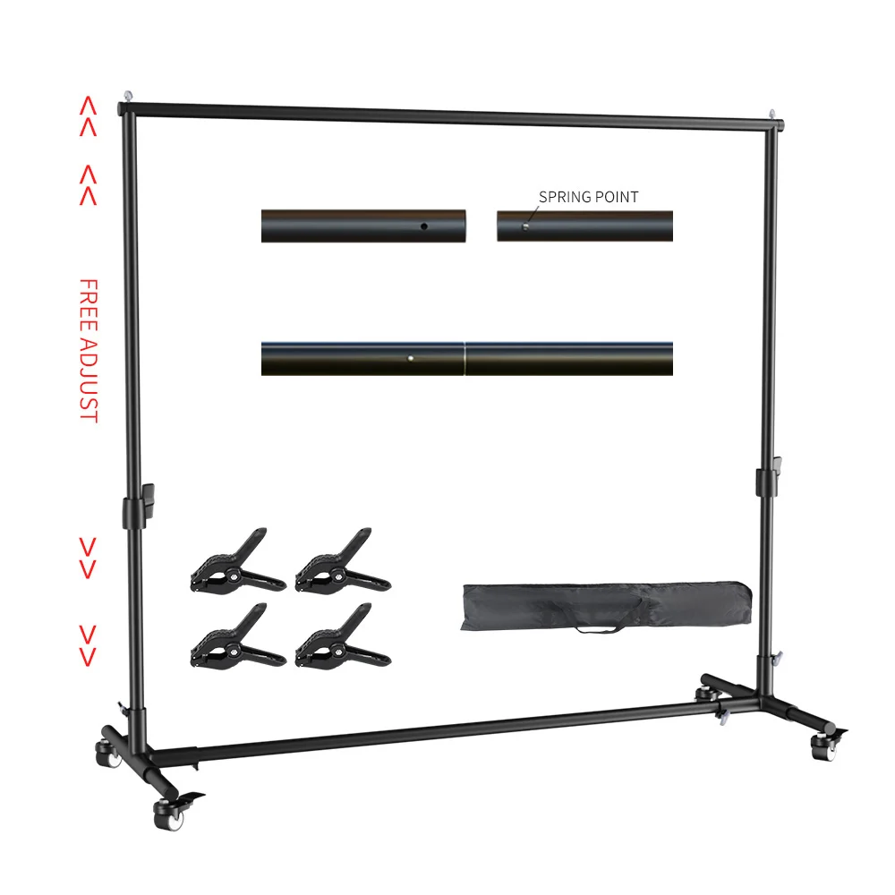 

SH 2x2M/2x3M Background Stand Double Crossbar With Movable Wheel,Carry Bag For Video Photo Studio Backdrop Support Frame System