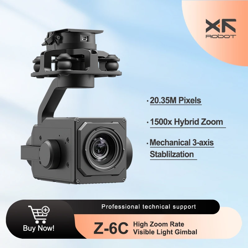 XF-Z6C high zoom Visible light pod UAV PTZ Camera 4K resolution 1500 times hybrid zoom 3-Axis Pod Hybrid Zoom Pod