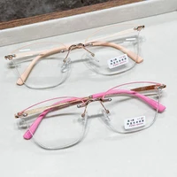 Frameless Cut Edge Metal Reading Glasses Ultra Light Pink Frame Presbyopia Glasses High-definition Anti Blue Light Eyeglasses 2