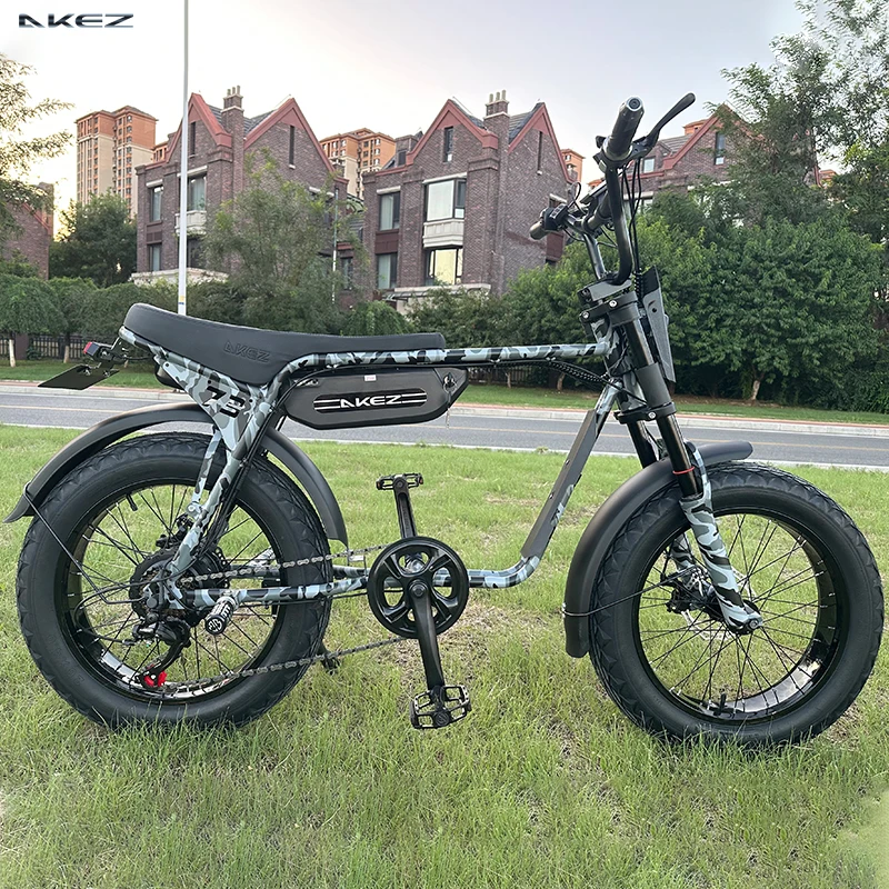 

AKEZ ZX Electric Bike, 48V 750W 13AH Fat Ebike, Disc Brake, 20*4.0 Tire, Top Speed 45km/h, US Stock