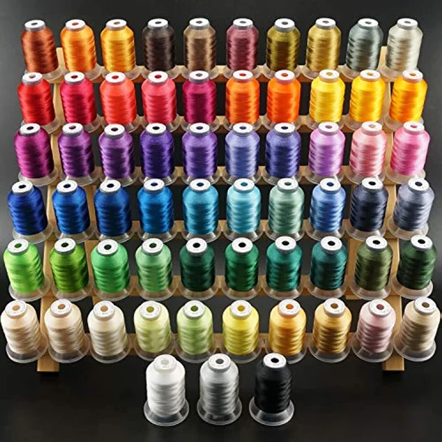 New Brothread 63-Color Polyester Embroidery Thread Kit 500M/550Y Each – For Brother Babylock Janome Singer Machines