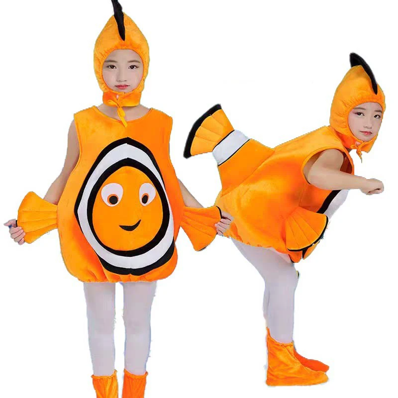 New Style Children'S Clownfish Nemo Cos Costume Halloween Marine Animal Nemocos Costume Trovare Nemo Costume Genitore-Figlio Stage