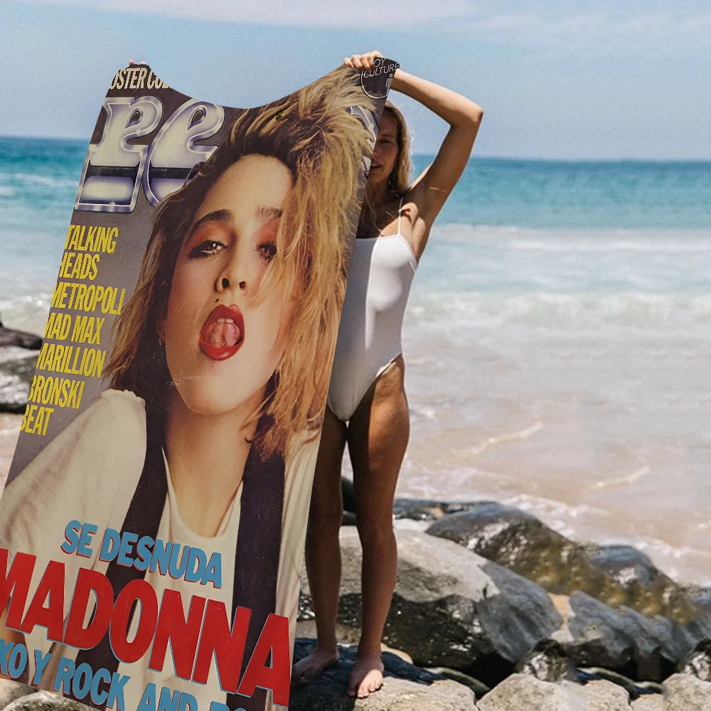 M-Madonna C-Ciccone Bath Towel Microfiber Soft Water Absorbing Breathable For Girl Kids Decorative Cartoon Beach Towel 6