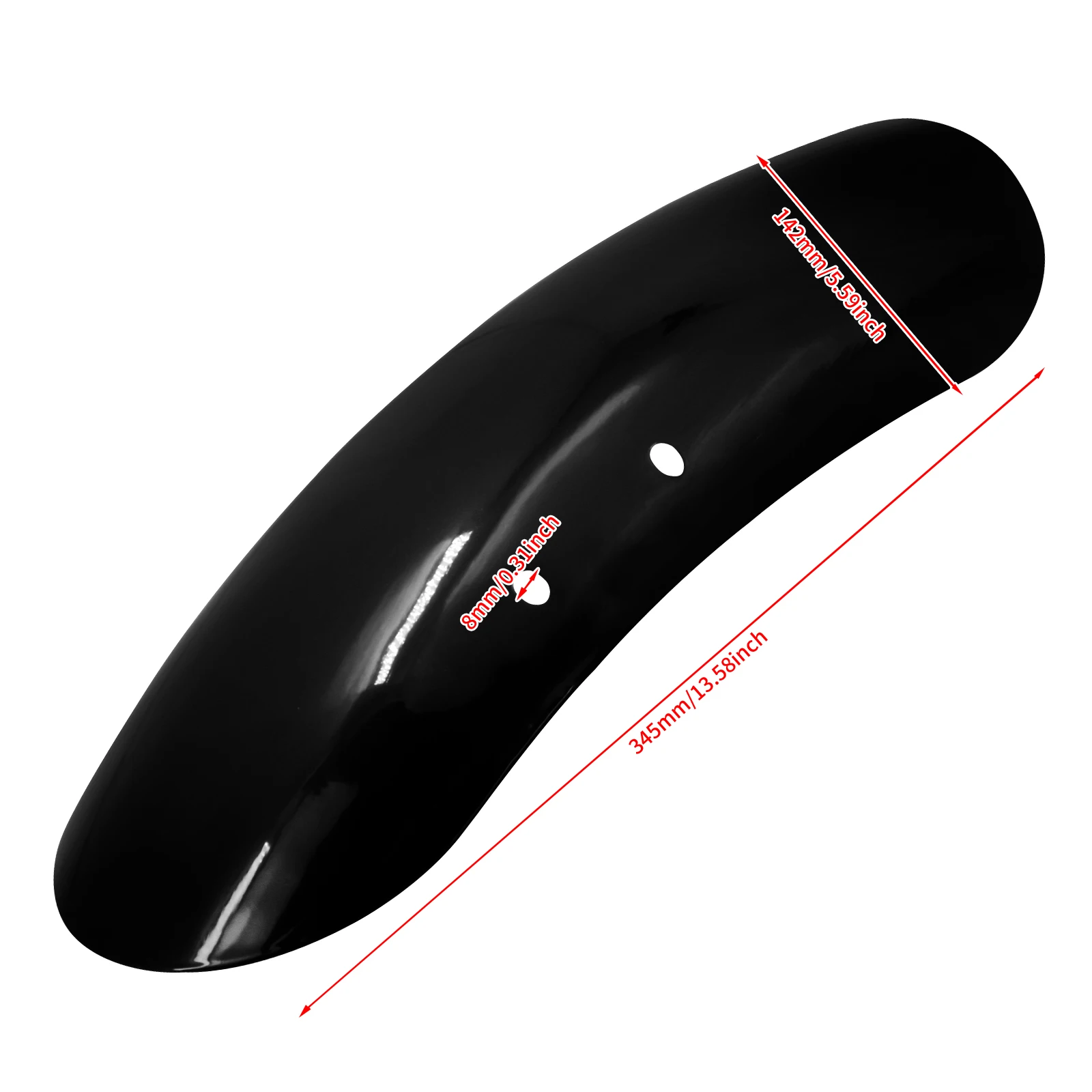 Parafango Anteriore Moto NATGIC In Metallo Per Harley Davidson Forty Eight 48 XL1200X 2010-2017 - Corto 13 5/8", Nero Opaco