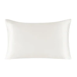 Premium 100% Mulberry Silk Pillowcase with Zipper - Luxurious and Healthy Sleep in Multicolor Options - 40x80 cm (White)