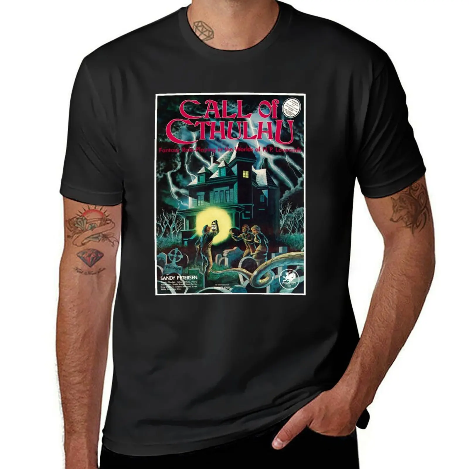 

Call of Cthulhu 1st Edition Cover T-Shirt tees plain animal prinfor boys Short sleeve tee men