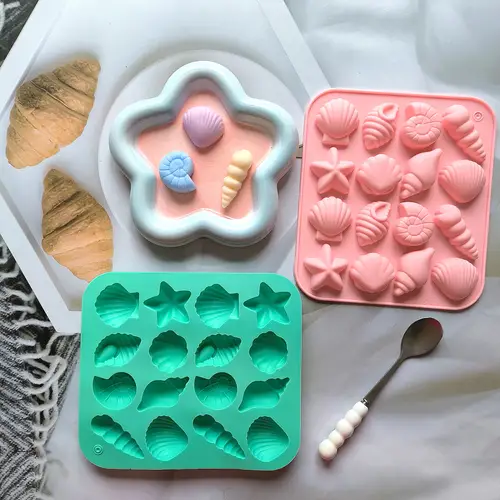 Chocolate Silicone Mold 3D Shell Marine Animal Shape - 16 Cavity Candy Cake Decor Mold for Pudding Jelly DIY Baking Supplies - Image 2
