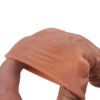 Realistic Penis Extension Cock Sleeve Reusable Silicone Penis Enlarger Delay Condoms For Men Dildo Enhancer Sex Toys 6