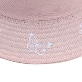 New Fashion Ladies Butterfly Embroidery Fisherman Hat 4