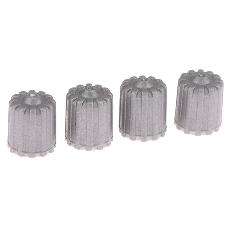Set of 10 Gray Tire Valve Stem Caps with Gaskets - Durable Nylon Dust Covers