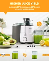 Juicer with 800W Motor, GDOR Juicer Machine with 3” Feed Chute, Dual Speeds Juice Maker for Fruits and Veggies, Anti-Drip 2