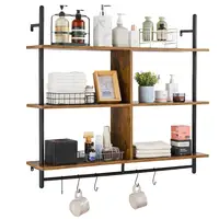 Industrial Pipe Shelf 3 Tier 41.5x9.84in Wall-Mount for kitchen Bedroom 1