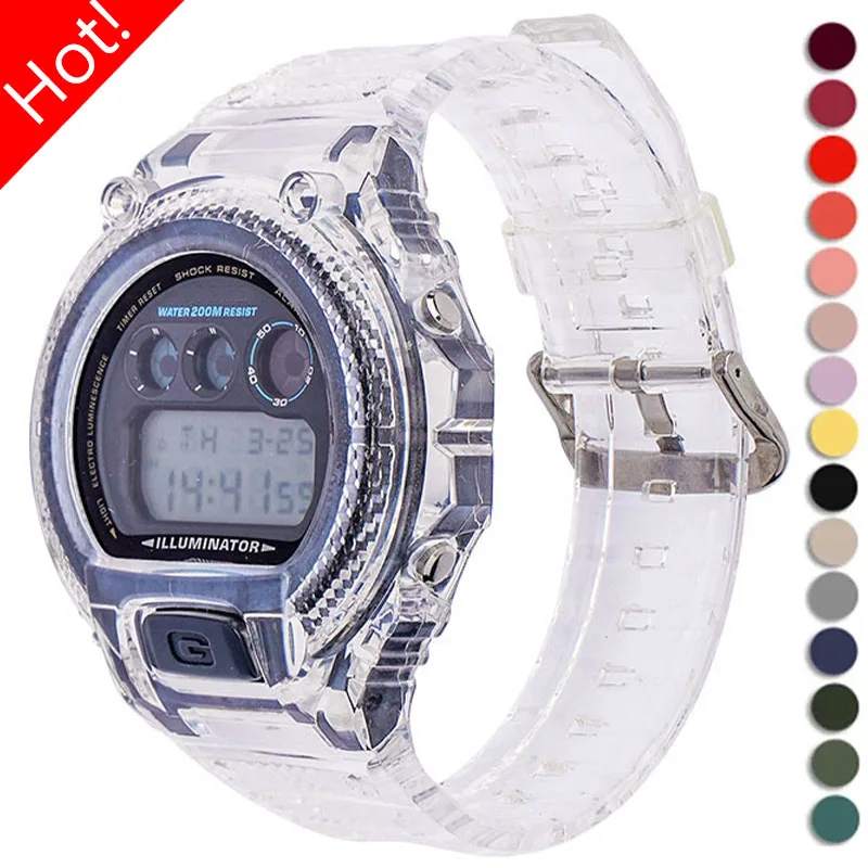 

Аксессуары для часов DW6900, прозрачный ремешок из ТПУ, аксессуары для часов