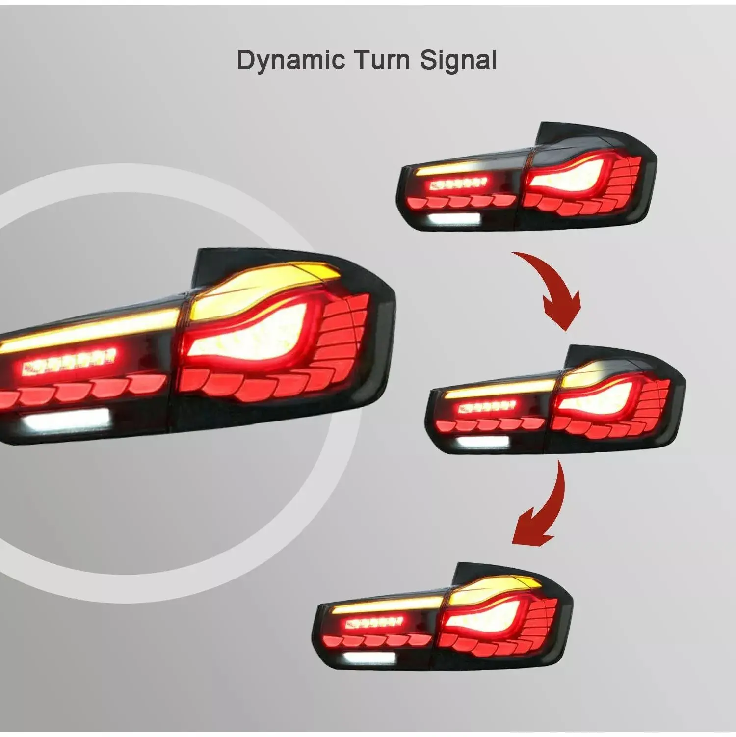 Luces Traseras LED Secuenciales Para BMW Serie 3 F30/F80 M3 2013-2018 - Humo, Carcasa Negra - STARWARM