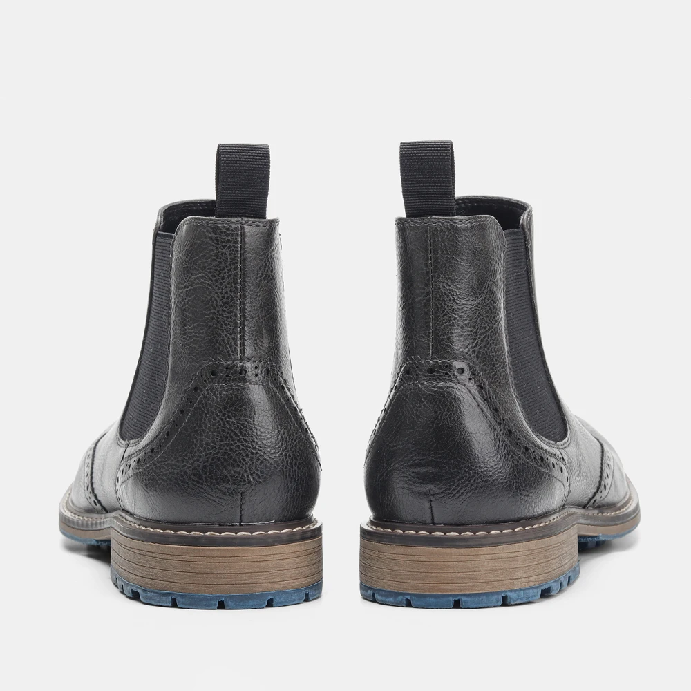 Grey Men Chelsea Boots Fashion Retro Men Leather Boots Brogue Ankle chelsea boots,men leather boots