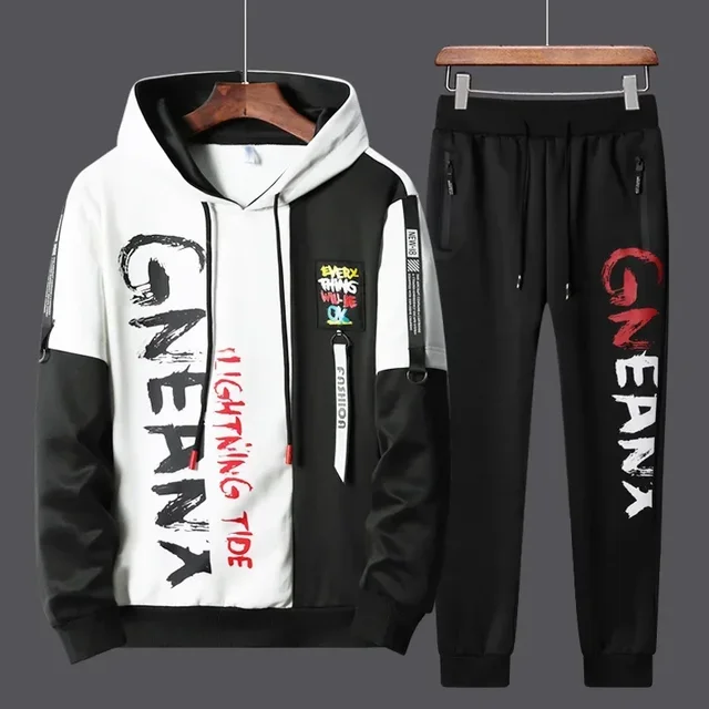 Motorcycle Tracksuits Two Piece Sweat Suits Men Patchwork Printing Sets Sports Clothing Outfit Set Tracksuit Designer Clothes 2