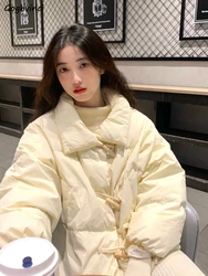 Short Style Parkas Women Solid Warm Outwears All-match Sweet Kawaii Ulzzang Fashion Leisure Students Daily Elegant Winter New