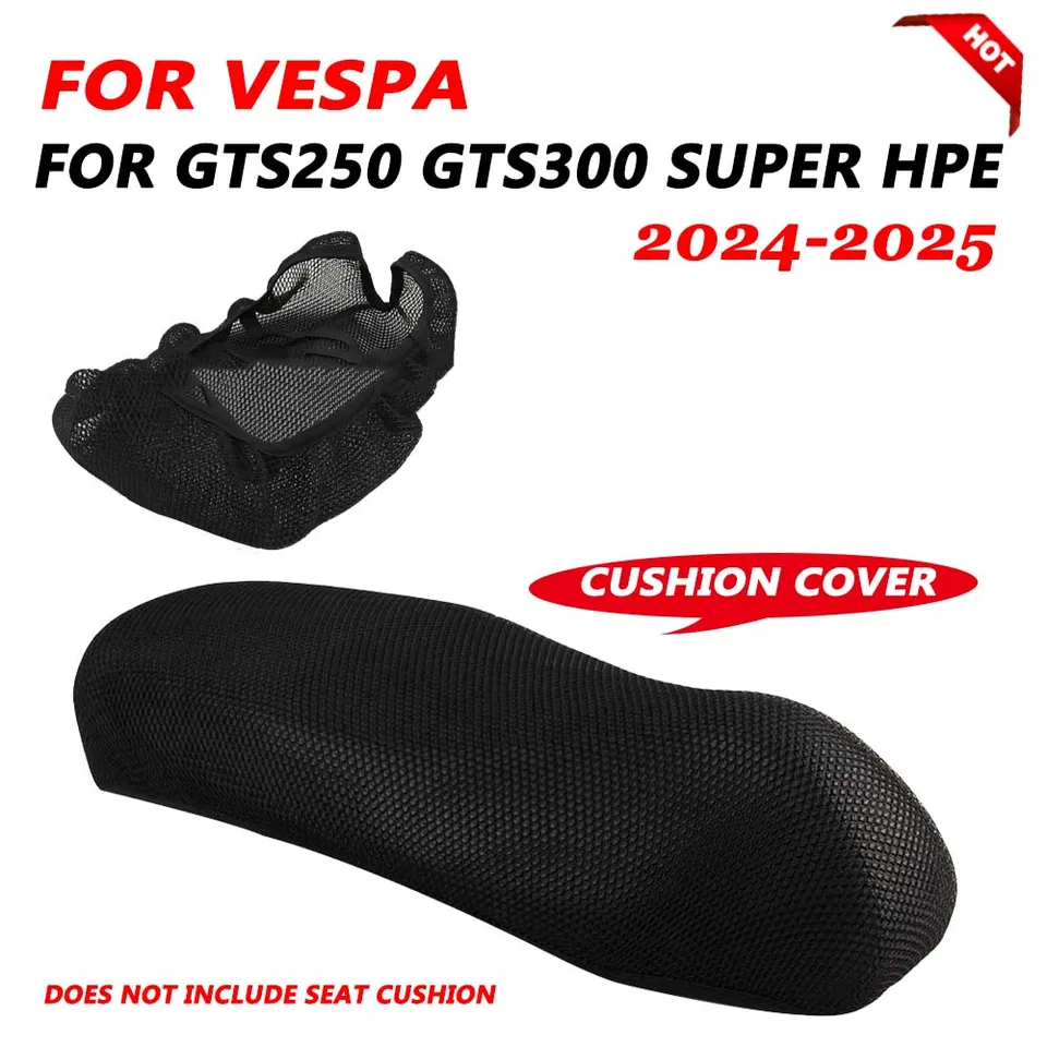 Cojín Funda Asiento Malla Transpirable Para Vespa GTV GTS 300 250 125 – Antideslizante Y Protector Solar – Instalación Fácil