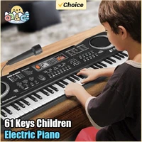 Kids Electronic Piano Keyboard Portable 61 Keys Organ with Microphone Education Toys Musical Instrument Gift for Child Beginner 1