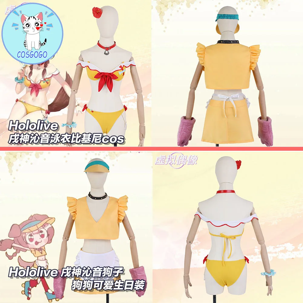 

Vtuber Hololive Inugami Korone Cosplay Costume Game Cute Birthday Swimsuit Bikini Sexy Uniform Halloween Outfit Women