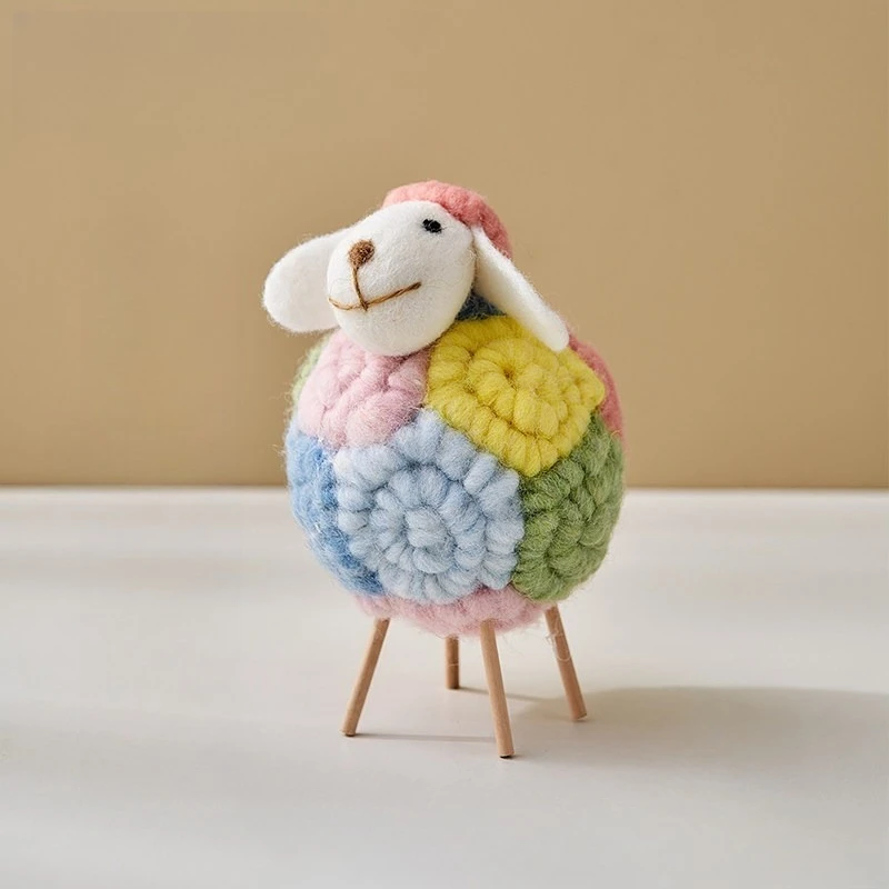 Creative Nordic Colorful Sheep Figurine - Cozy Home Decor for Living Room, Desktop, TV Cabinet, Perfect Gift for Home Living