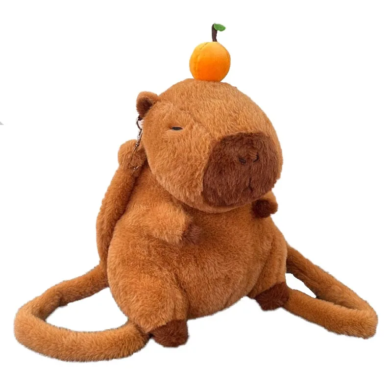 Kapibala BackpackKawaii Capybara Plush Doll Mini Animal Plush Bag Cartoon Stylish Guinea Pig Handbag Stuffed Toys Boy Girl Gifts