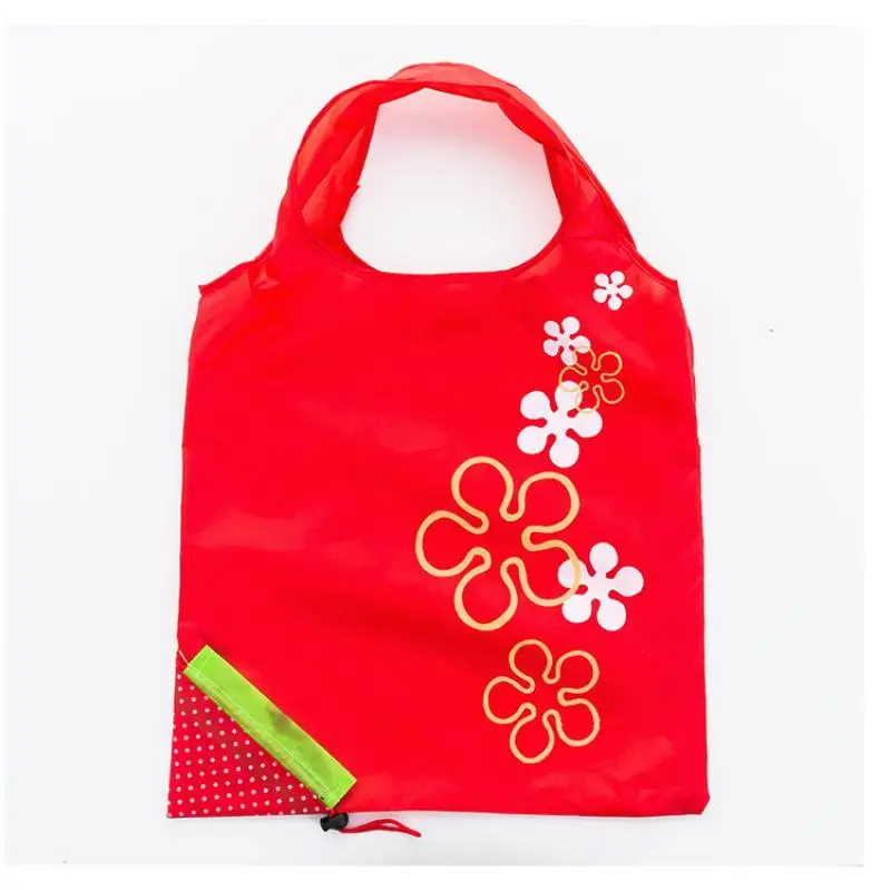 Eco-Friendly Foldable Strawberry Print Reusable Shopping Tote Bag