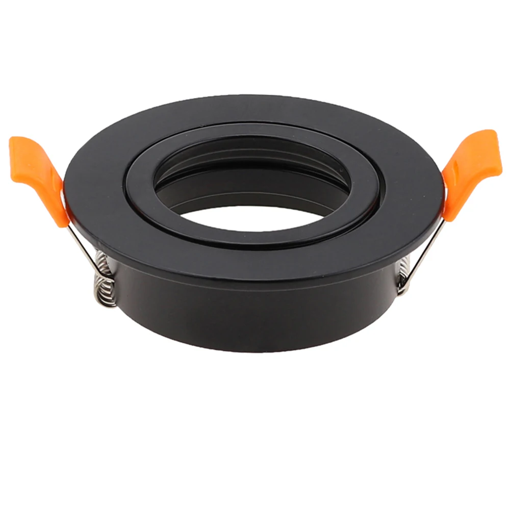 LED 천장 조명 프레임, 사각 원형 고정 장치 홀더, 조절 가능한 컷아웃, 65mm-95mm, MR16 GU10 전구용, 은색 흰색 검정색