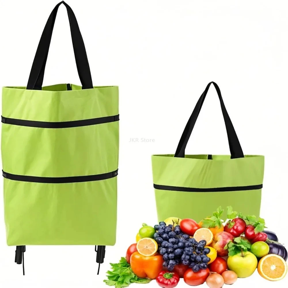 Compact Foldable Grocery Trolley with Wheels – Versatile Backpack for Home and Travel Shopping