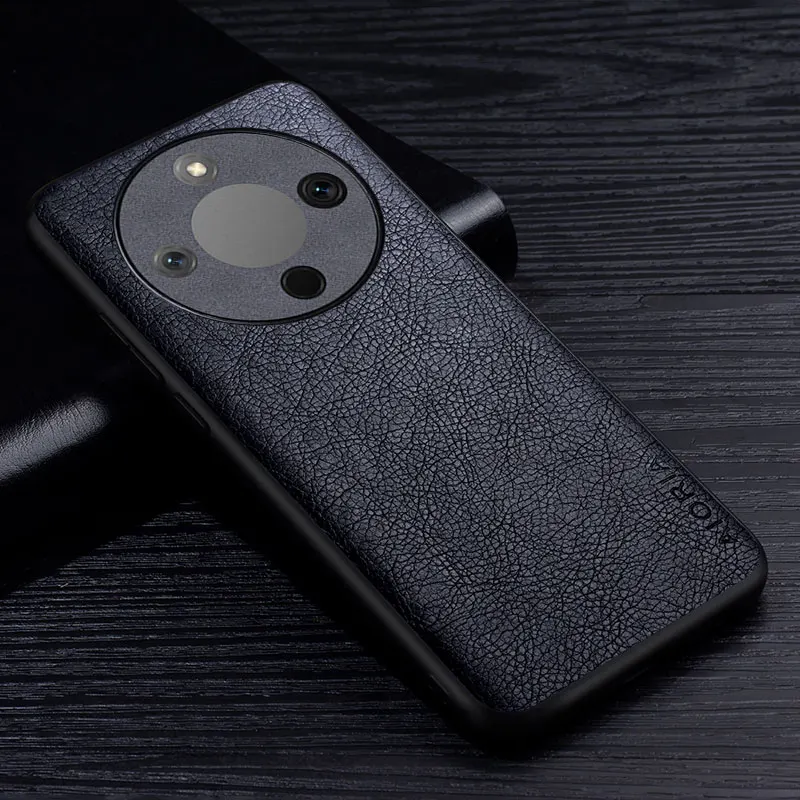 Luxury Leather Retro Litchi Pattern Back Cover - Premium Business Style