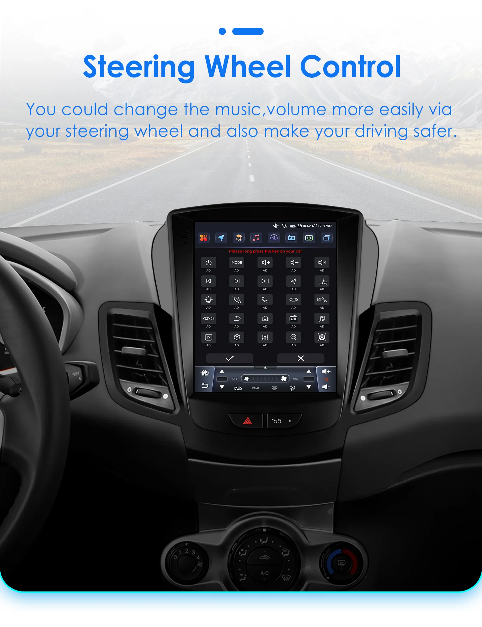 Hizpo 9,7 Zoll CarPlay Android Auto Autoradio für Ford Fiesta 2009–2016 Tesla Style Bildschirm 4G BT GPS RDS DSP SWC UIS7862 360CAM – Detail 37