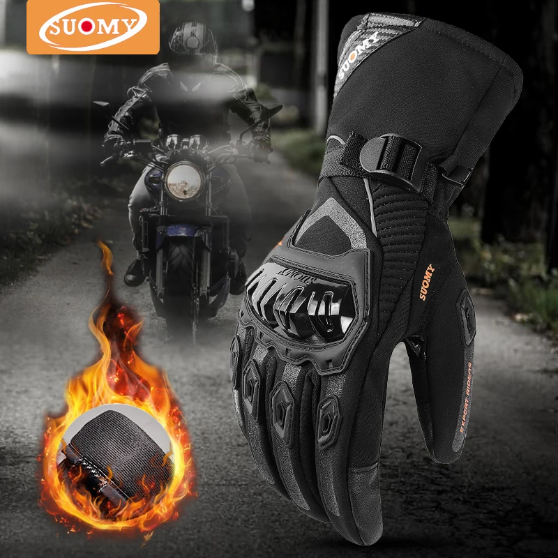 Motorcycle Gloves SUOMY Waterproof Winter Warm Moto Protective Touch Screen