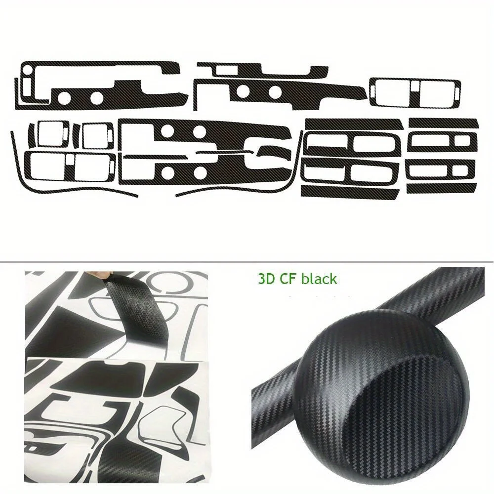 Adesivi Interni Auto In Fibra Di Carbonio Per Volvo S40, C30, V50 - Set Completo Sinistra Blu