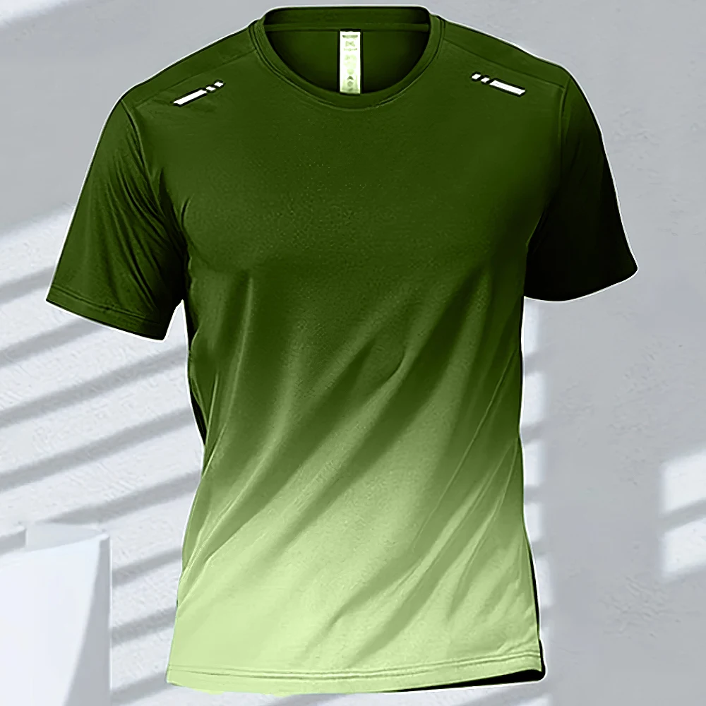 thumbnail image 1 of Camisetas para hombre Camiseta deportiva Camisetas de manga corta con degradado de secado rápido Entrenamiento al aire libre Entrenamiento de baloncesto Ropa para correr para hombre, 1 of 5